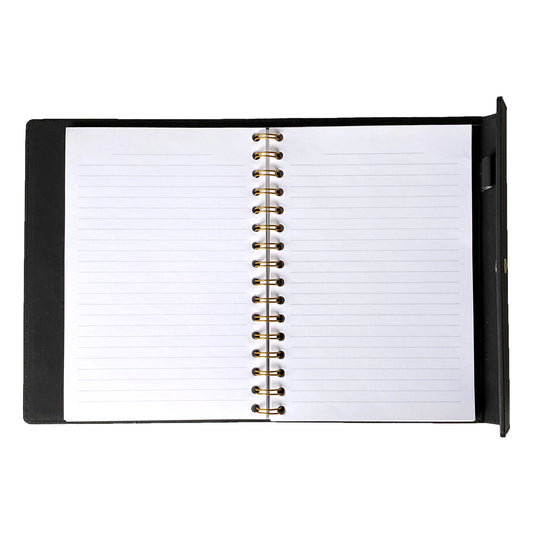 Anteckningsbok återanvändbart bokomslag i skinn, svart skinnbok